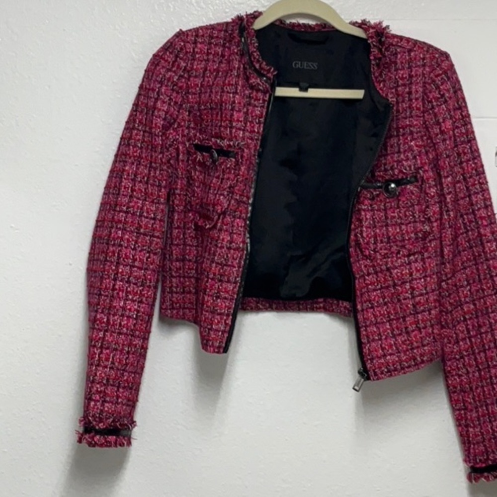 Guess Pink Blazer with Tweed Texture and Structured Silhouette - Picture 4 of 10